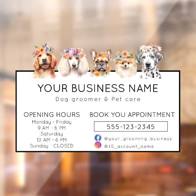 Adorable dogs with flower crown opening hours (Sheet 2)