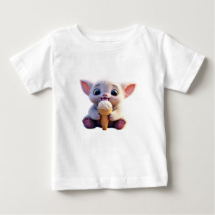 Adorable Doll Enjoying Ice Cream Baby Fine Jersey  T-Shirt