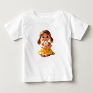 Adorable Doll Enjoying Ice Cream Baby Fine Jersey  T-Shirt