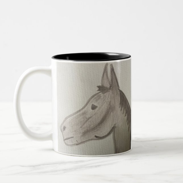 Adorable donkey Two-Tone coffee mug (Left)