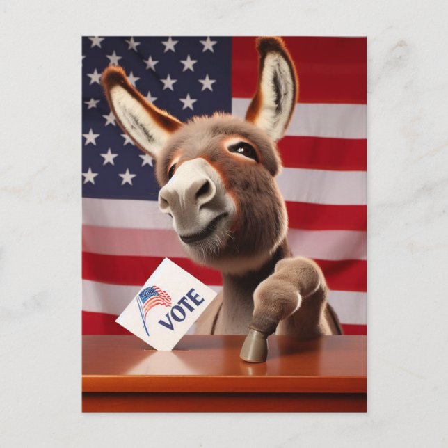Adorable Donkey Vote Postcard (Front)