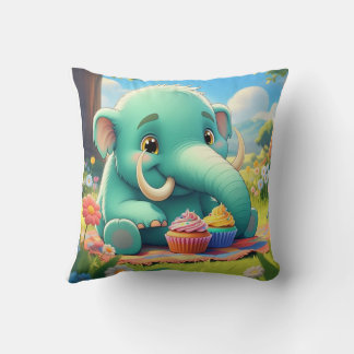 Adorable Double-sided Baby Mammoth Design Cushion