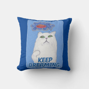 Adorable Dreaming Sweet Cat Illustration  Cushion