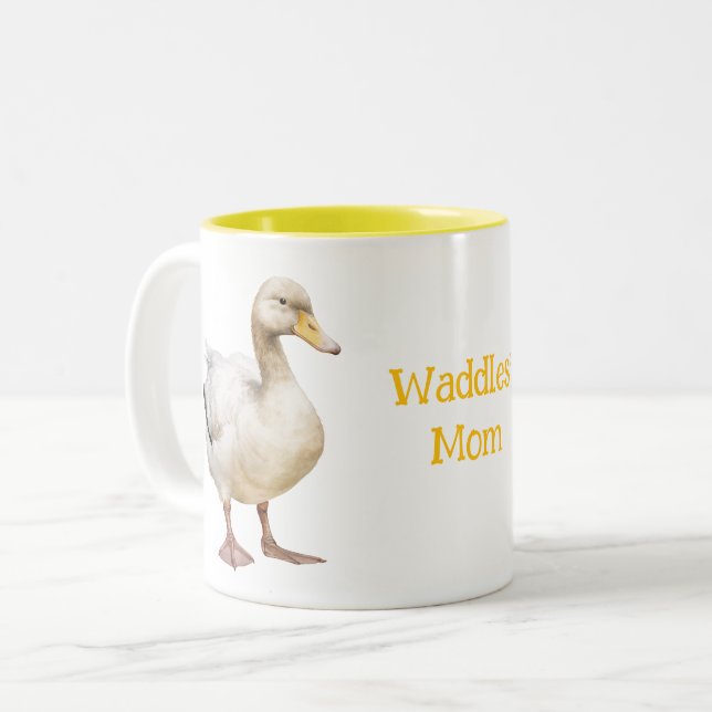 Adorable Duck  Two-Tone Coffee Mug (Front Left)