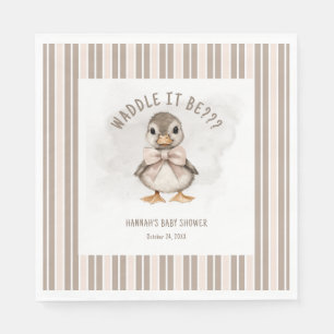 Adorable Duckling Waddle It Be Baby Shower Napkin