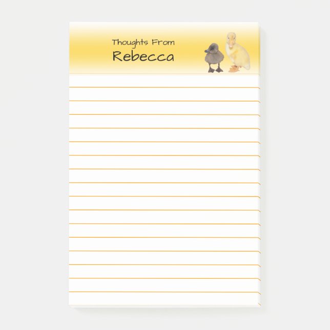 Adorable Ducklings Photography Lined Post-it Notes (Front)