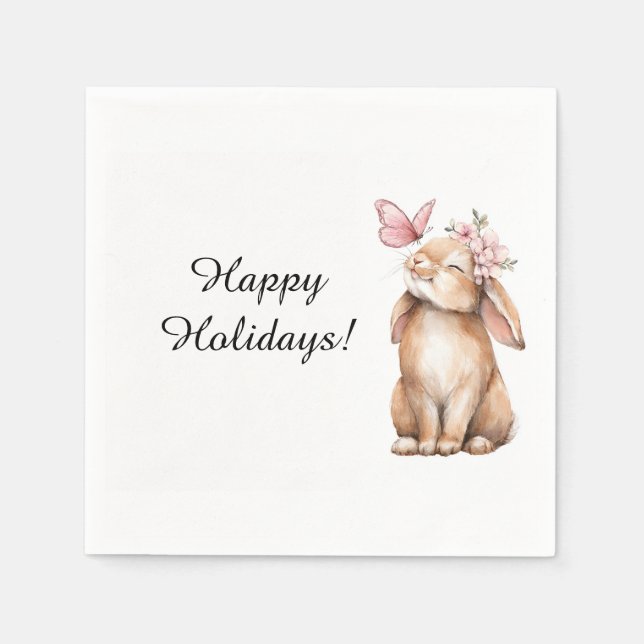 Adorable  Easter a cute bunny  Napkin (Front)
