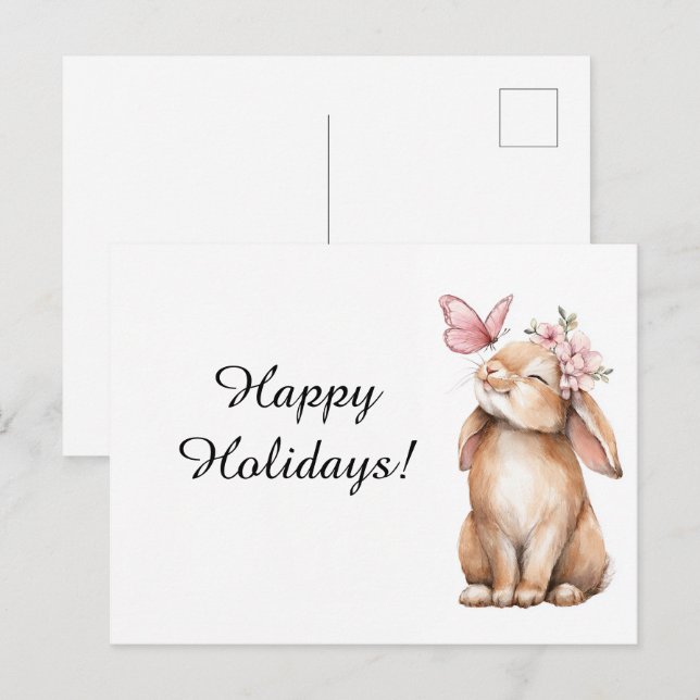 Adorable  Easter a cute bunny  Postcard (Front/Back)