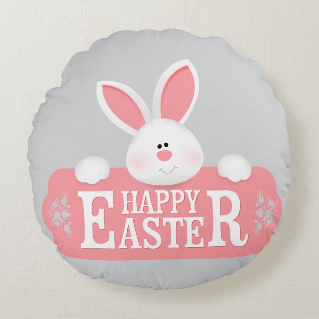 Adorable Easter Baby - Cute & Comfy 🐰🥚 Round Cushion (Front)