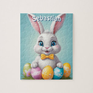 Adorable Easter Bunny Kids Personalised Jigsaw Puzzle