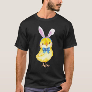 Adorable Easter Chicken Bunny Ears Chicken Bow Tie T-Shirt