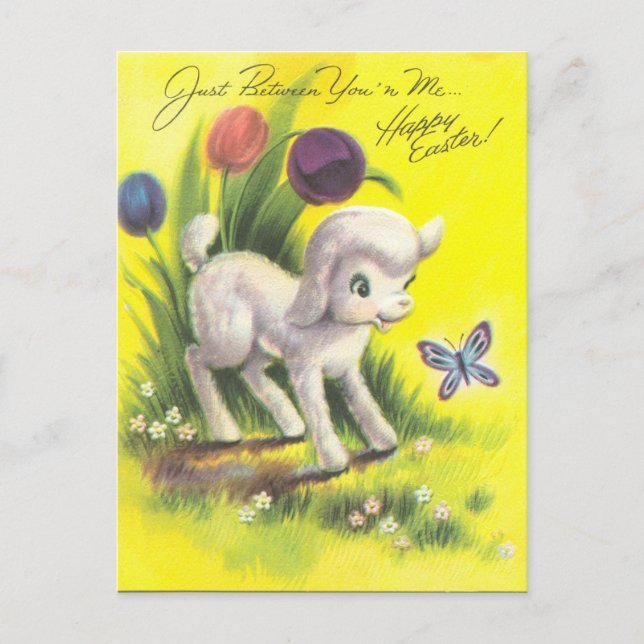 Adorable Easter Lamb Postcard (Front)