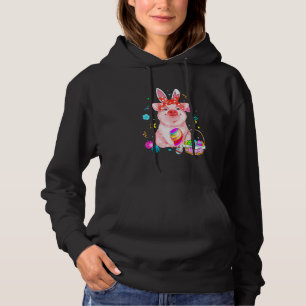 Adorable Easter Pig With Easter Bunny Ears Easter Hoodie