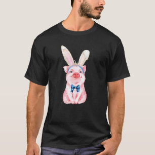 Adorable Easter Pig With Easter Bunny Ears Easter T-Shirt