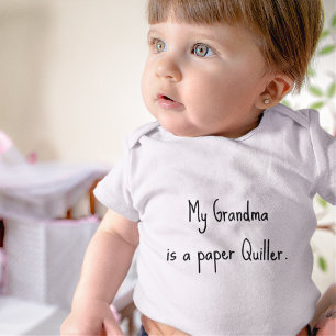 Adorable Edit Quiller Name Text, White Baby Bodysuit