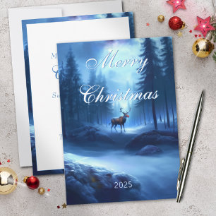 Adorable Editable Winter Wonderland Christmas Holiday Card
