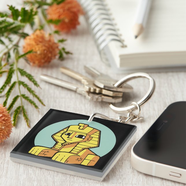 Adorable Egyptian Great Sphinx Key Ring (Front Right)