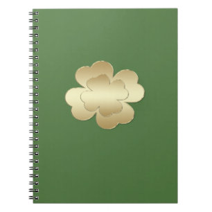 Adorable elegant chic golden lucky shamrock notebook
