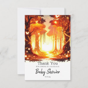 Adorable Elegant Enchanted Forest Baby Shower Thank You Card