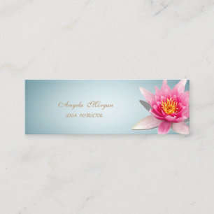 Adorable Elegant Watercolor Lotus Flower Mini Business Card