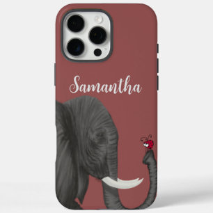 Adorable Elephant and Cute Ladybug iPhone 16 Pro Max Case