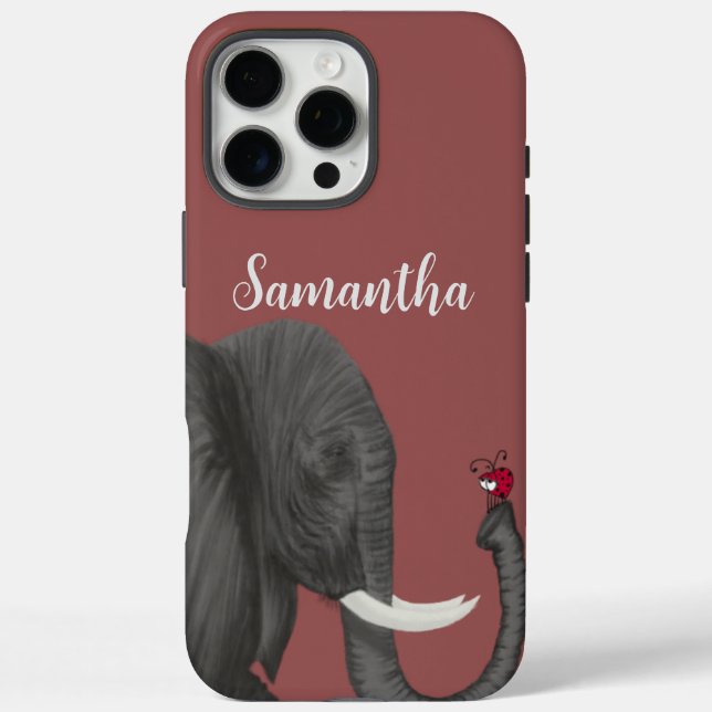 Adorable Elephant and Cute Ladybug Case-Mate iPhone Case (Back)