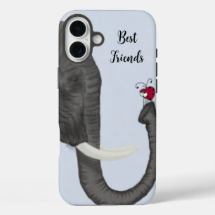 Adorable Elephant and Cute Ladybug iPhone 16 Plus Case