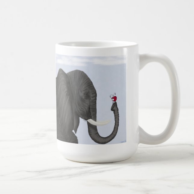 Adorable Elephant and Cute Ladybug Coffee Mug (Right)