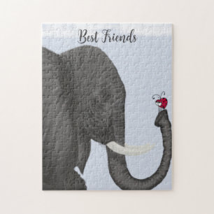 Adorable Elephant and Cute Ladybug Jigsaw Puzzle