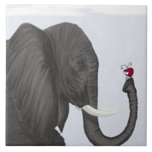 Adorable Elephant and Cute Ladybug Tile