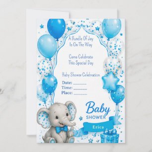 Adorable Elephant Baby Shower 🐘 Invitation