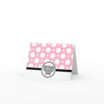 Adorable Elephant custom Pink Polka Dot Card