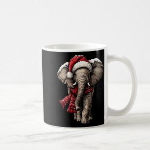 Adorable Elephant In Santa Hat Snowy Winter Christ Coffee Mug