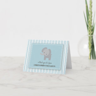 Adorable Elephant Kids Thank-You Card (blue)