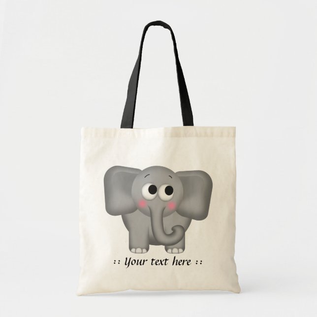 Adorable Elephant - Personalised Tote Bag (Front)
