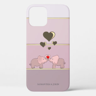 Adorable Elephants In Love iPhone 12 Case
