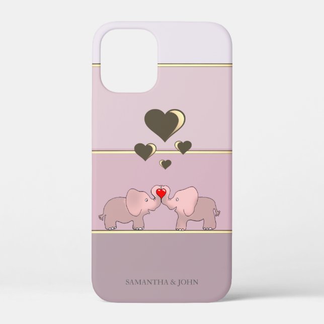 Adorable Elephants In Love Case-Mate iPhone Case (Back)