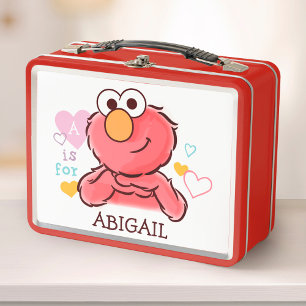 Adorable Elmo Add Your Own Name Metal Lunch Box