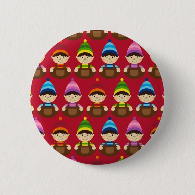 Adorable Elves Christmas Button (Front)