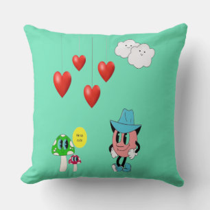 "Adorable Emoji & Mushroom Cartoon Pillow" Cushion