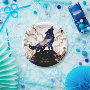 Adorable Enchantment Wolf Birthday Paper Plate