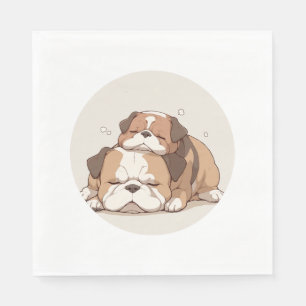 Adorable English Bulldog Classic T-Shirt (2) Napkin