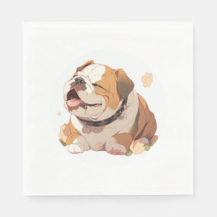 Adorable English Bulldog Classic T-Shirt (4) Napkin