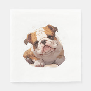 Adorable English Bulldog Classic T-Shirt (5) Napkin