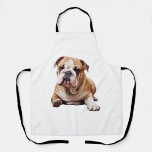 Adorable English Bulldog Puppy - Endearing Pet Por Apron