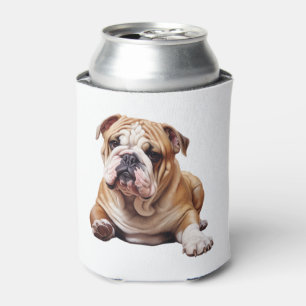 Adorable English Bulldog Puppy - Endearing Pet Por Can Cooler