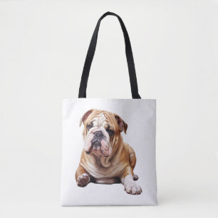 Adorable English Bulldog Puppy - Endearing Pet Por Tote Bag