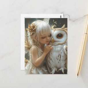 Adorable Fairy and Owl Postcard