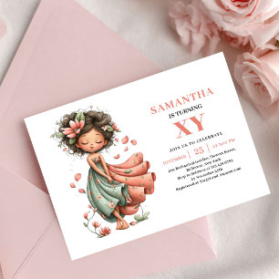 Adorable Fairy Girl Birthday Pastel Pink invitatio Invitation