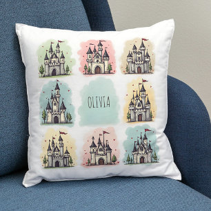 Adorable Fairy Tale Castle Doodles Cushion